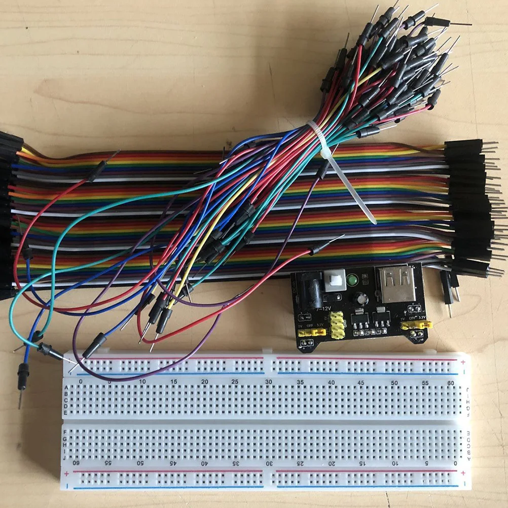 

830 Breadboard Starter Learning Kit Durable Power Supply Module 40pin Jumper Wire DIY Electronics Experiment Set