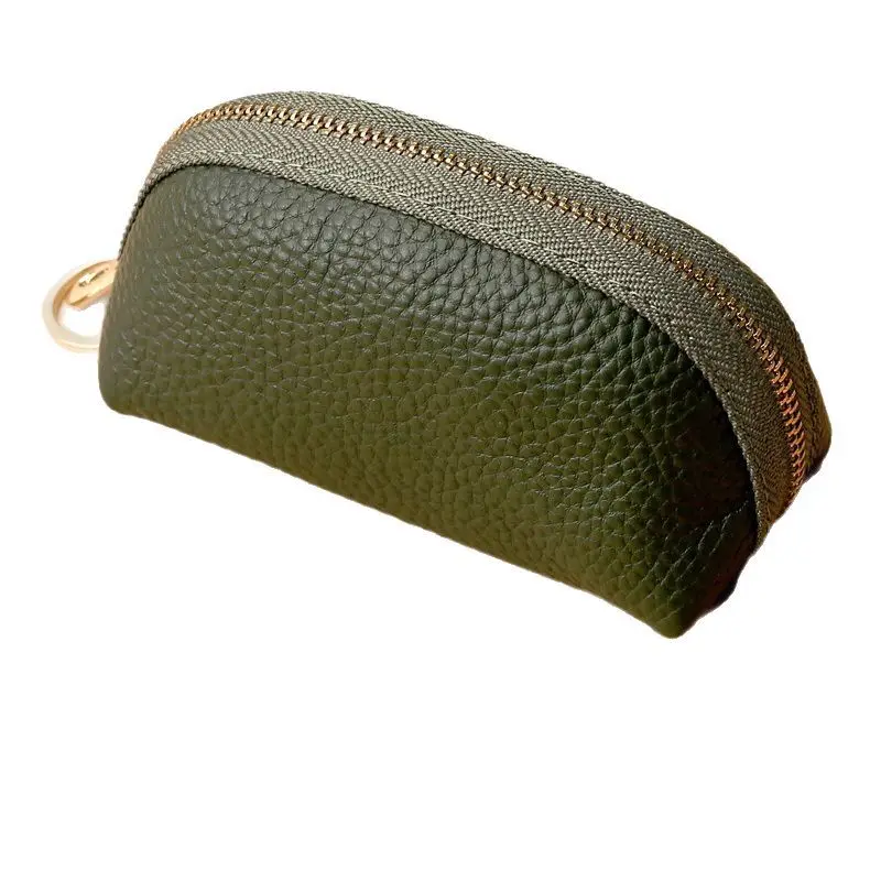 Mini bolsa de chave de couro pu, bolsa cosmética pequena com zíper para mulheres, viagem, maquiagem, batom, fone de ouvido, organizador de moedas, armazenamento