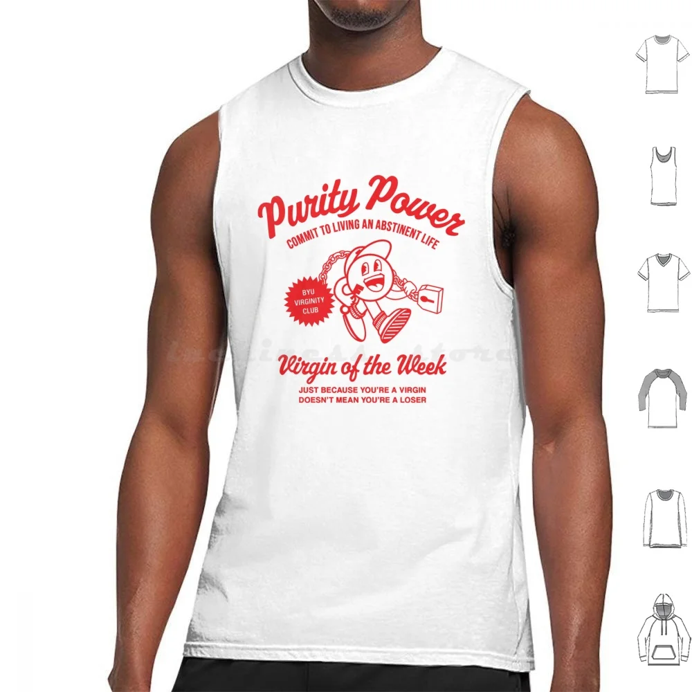 Virginity Purity Power Virgin Not Loser Encourage Virgin Of The Week Tank Tops Print Cotton Virginity Purity Power Virgin