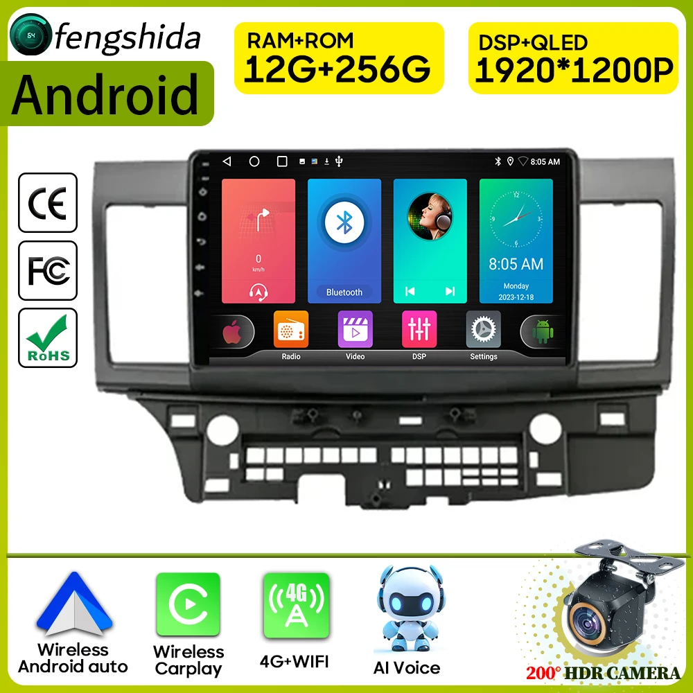 

Car Radio Carplay for Mitsubishi Lancer 10 CY 2007-2017 Navigation GPS Android Auto Multimedia Player Autoradio 4G Wifi No 2din