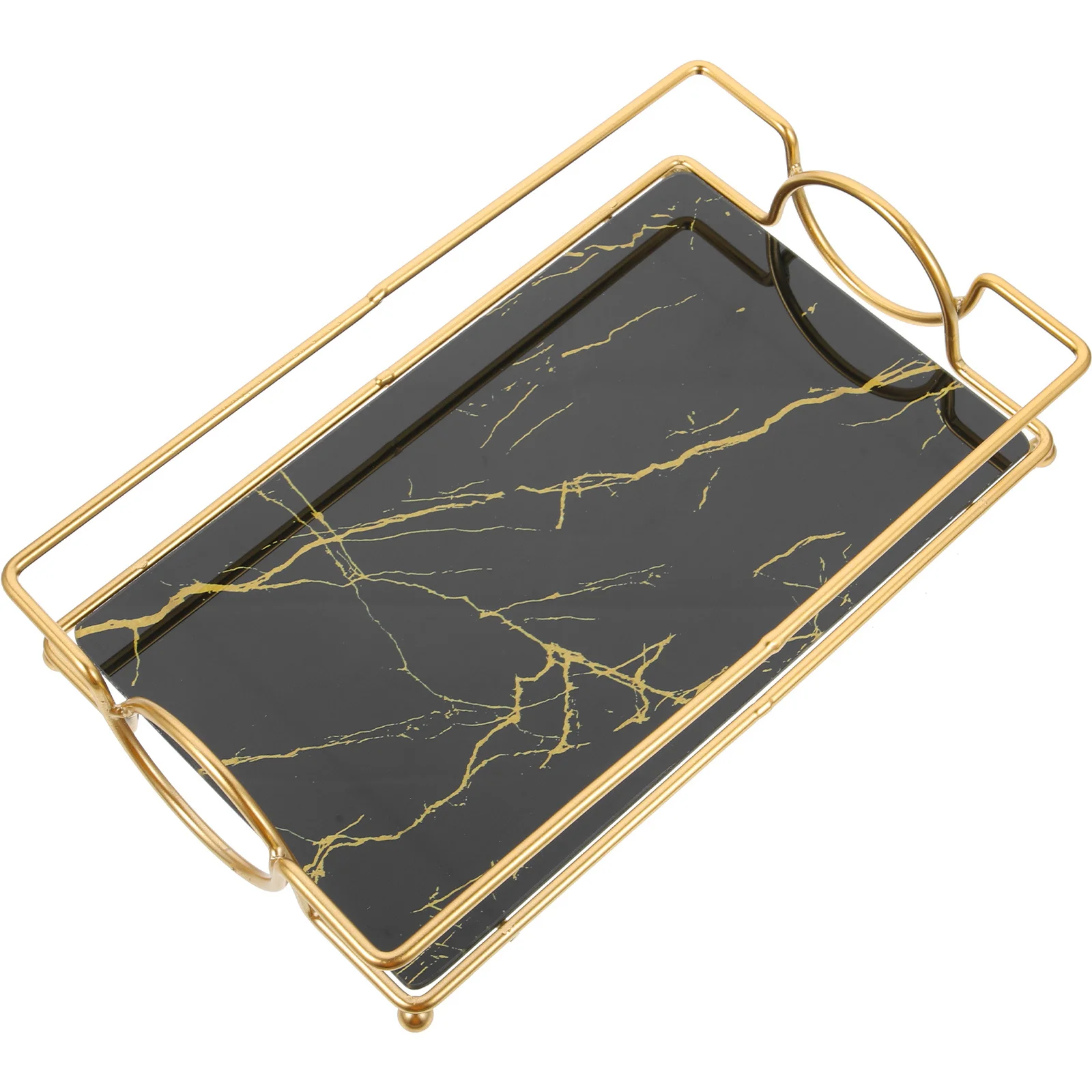 

Bathroom Vanity Tray Elegant Marble Cosmetics Holder for Jewelry Perfume Bathroom Counter Organizer Shower Organizer