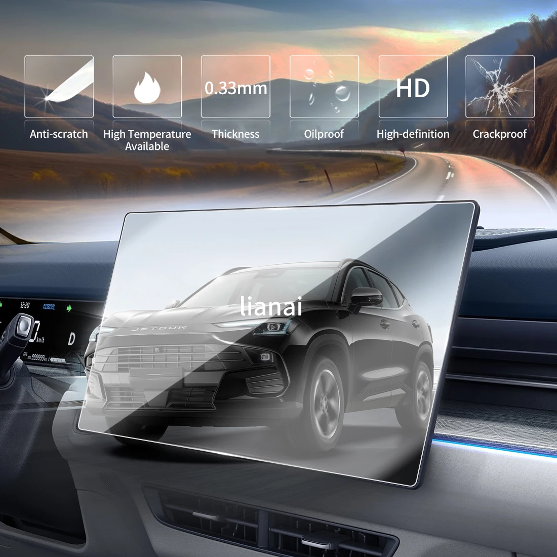 Screen Protector for 26 Jetour DASHING Tempered Glass GPS Video Navigator Car Stickers accessories display Stickers supplies