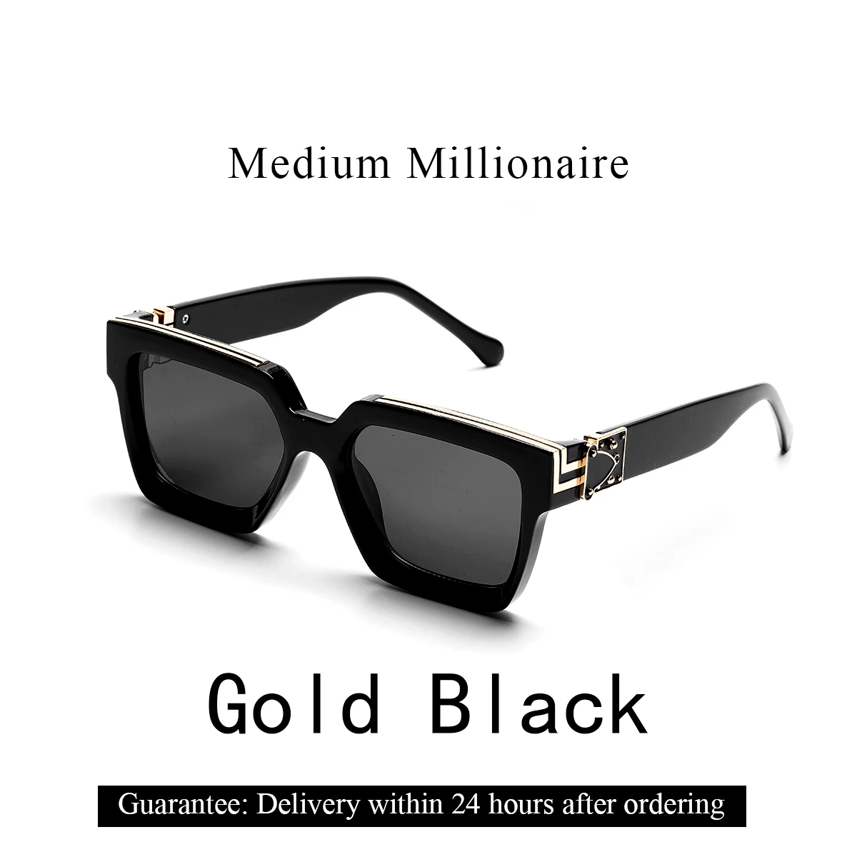 Ruiao Retro Schwarze Millionaire Shades Luxus-Sonnenbrille 2026 für Herren Designer Marken-Sonnenbrille Quadratische Sonnenbrille für Männer und Frauen