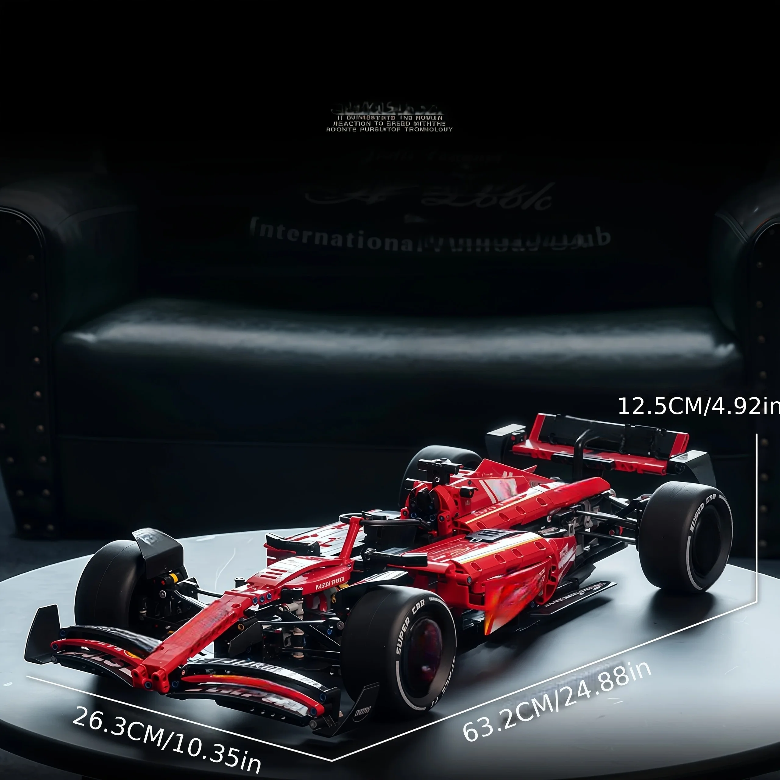 1361PCS Technical 1:8 Scale SF-24 Red  Racing Car Building Blocks Set - MOC Supercar Model Assembly Toy  Birthday Gifts view 2