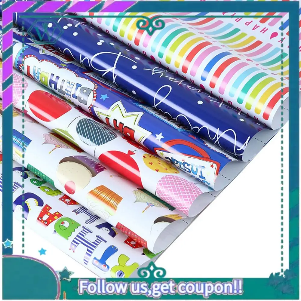 

Upgraded Wrapping Paper Sheets Set Of 6 ,For Birthday Party Wrapping Paper Gift Wrap Papers,Present Gift Wrapping Paper