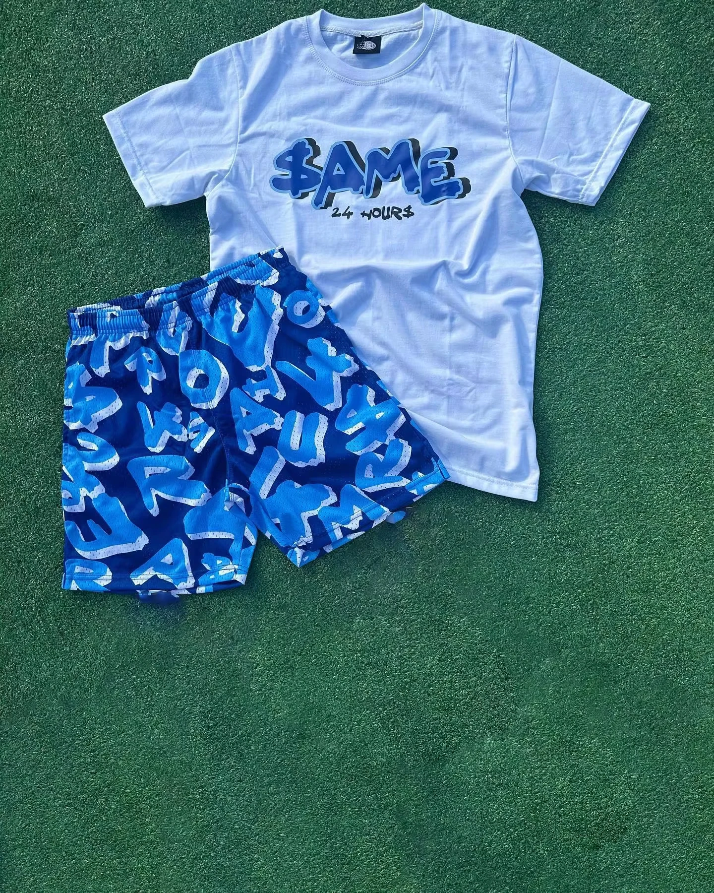 2026 Herren Sommer Sportbekleidungsset 2-teilig Kurzarm Rundhals Individuell Bedrucktes T-Shirt Shorts Herren Shorts-Set Leichtgewicht