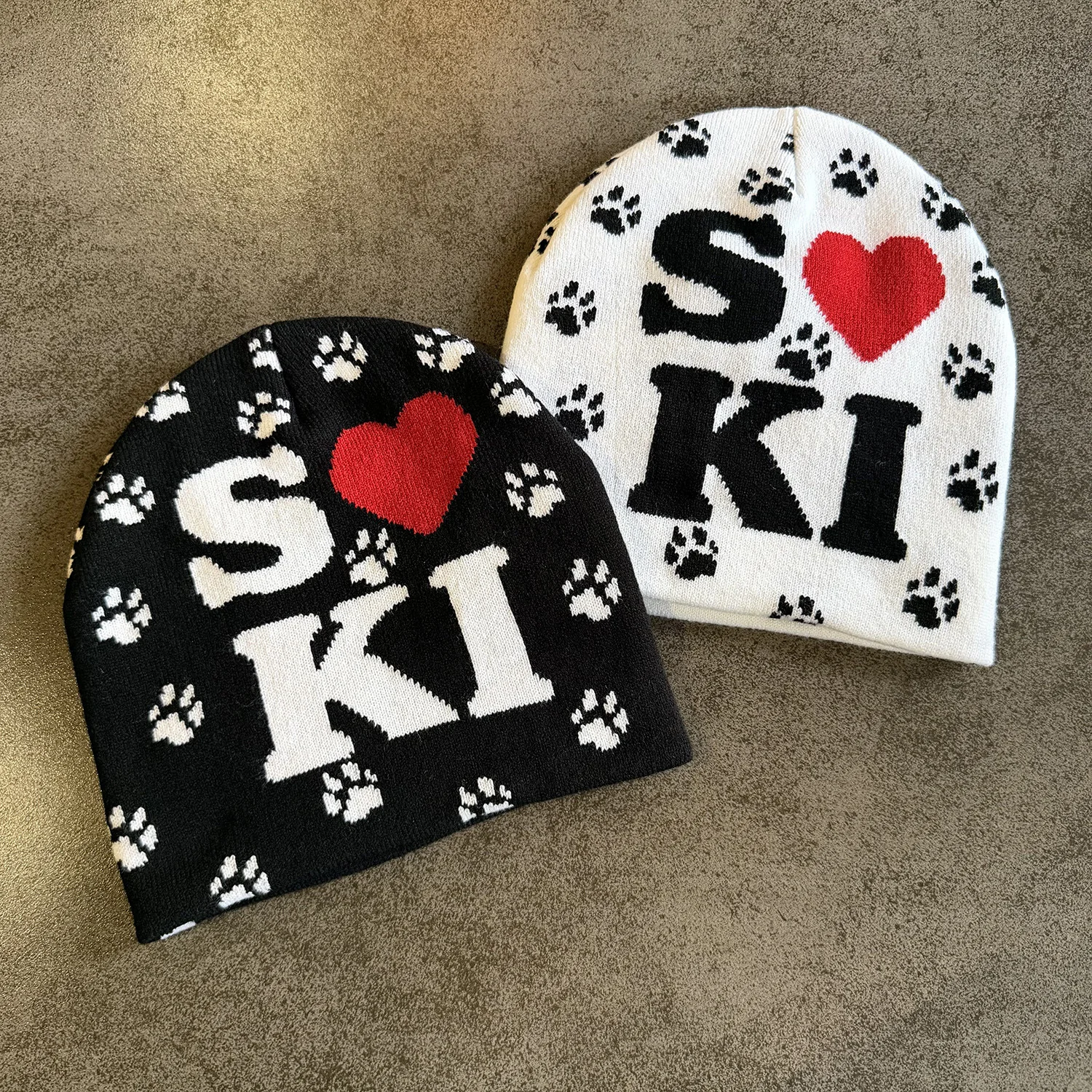 Cute Cat Wearing Double-sided Knitted Hat, Children's Autumn and Winter New Item, Cat Scratch Outdoor Skiing Cold Hat
