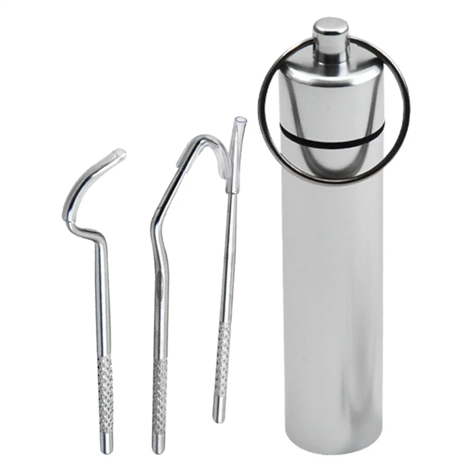 Portable Stainless Steel Toothpicks Set Reusable Metal Kit with Storage Tube for Travel Camping Outdoor Tooth Cleaning