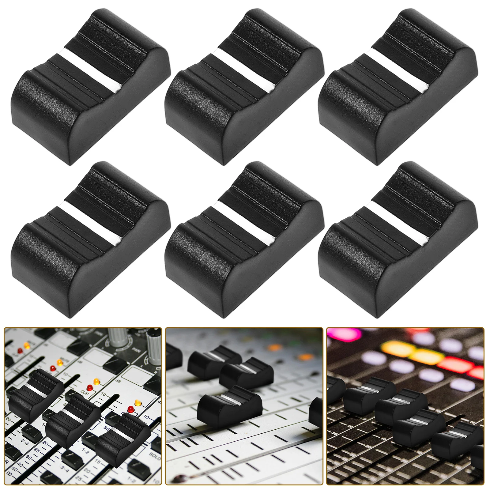 20 Pcs Fader Caps for Mixer Push Keycap Console Slider Knobs Accessories Replacement