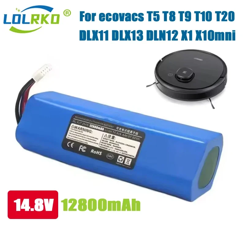 NEW 14.8V 12800mAh battery For ecovacs deebot T5 T8 T9 T10 T20 DLX11 DLX13 DLN12 X1 X1omni X1turbo Sweeping Robot Battery