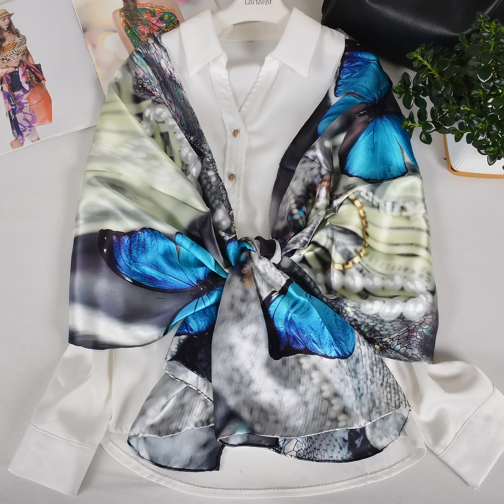 BYSIFA Red Rose 100% Mulberry Silk Scarf Shawl Fall Winter Fashion Accessories Elegant Long Scarves Wraps Beach Shawl 175*52cm