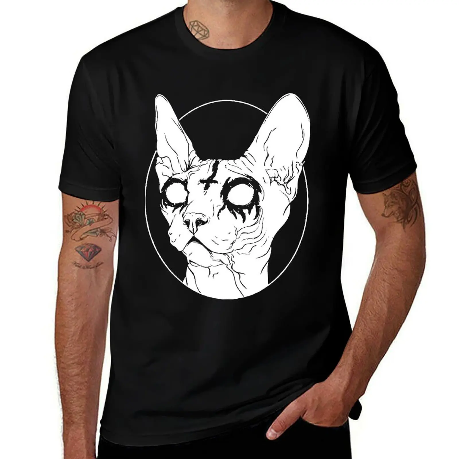 

tshirt 100% Satanic man cotton for Sphynx shirts t tshirt T-Shirt T-Shirt pack white