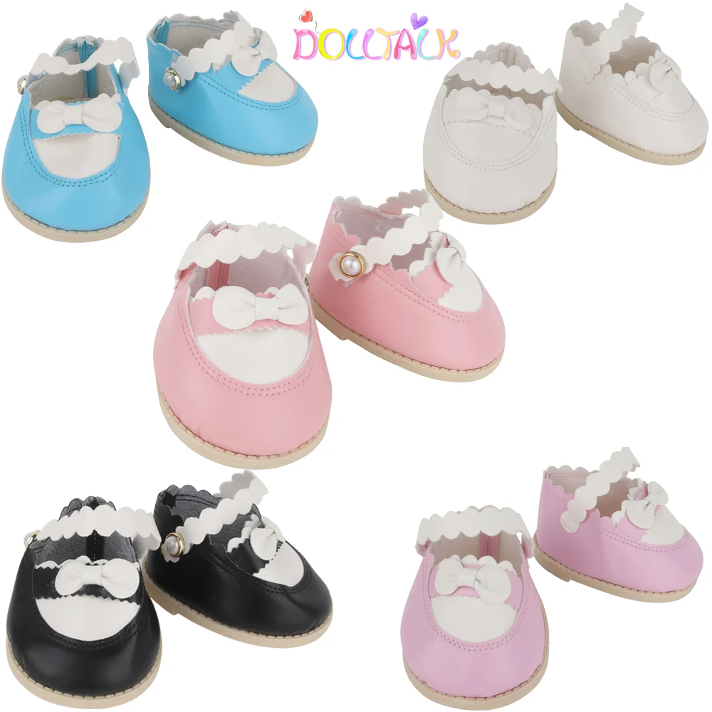 8.5cm Bow Princess Doll Shoes Pink Pu Leather Cute Shoes For StellaLo Doll 1/3 BJD Toy Bear Plush Toys\' Shoes Accessories