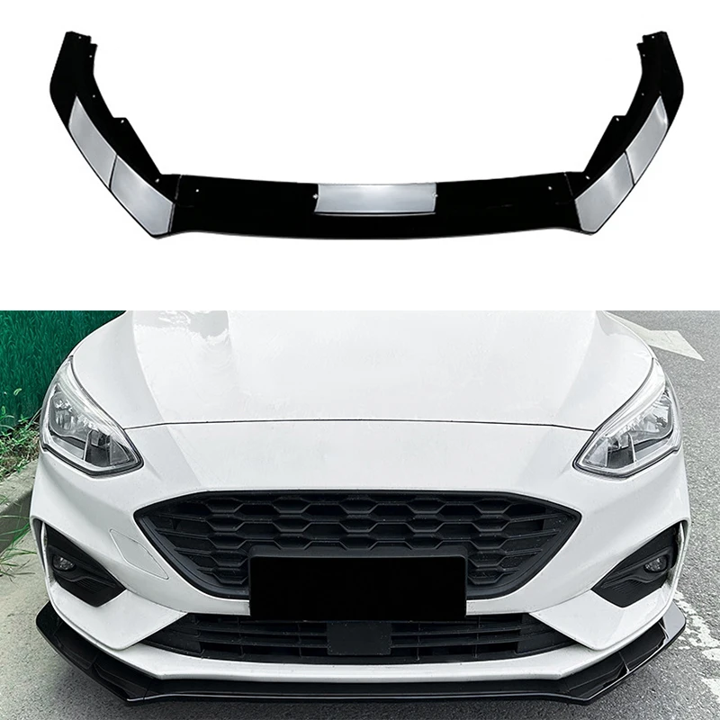 Front Bumper Lip Spoiler For Ford Focus MK4 ST Line 2019-2022 Front Bumper Protector Lower Blade Splitter Car Styling