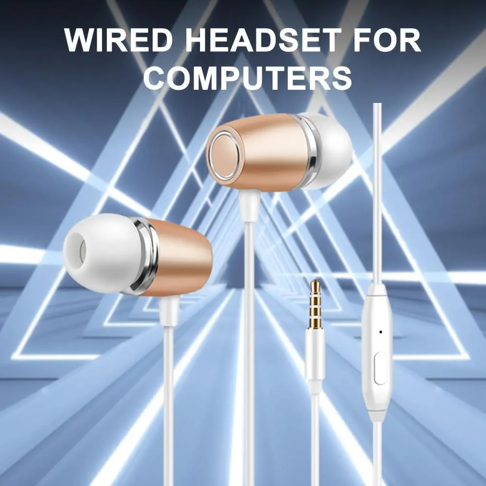 Metal Heavy Bass In-Ear Earbuds with Microphone HIFI Sound Waterproof Noise-cancelling 3.5mm Wired Earphones