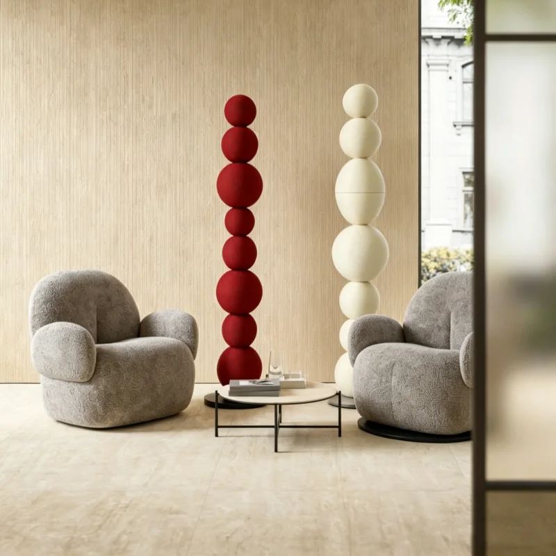 Luxury Hotel Lobby Floor Sculpture Home Decor Textured Stacked Sphere for Contemporary Interiors