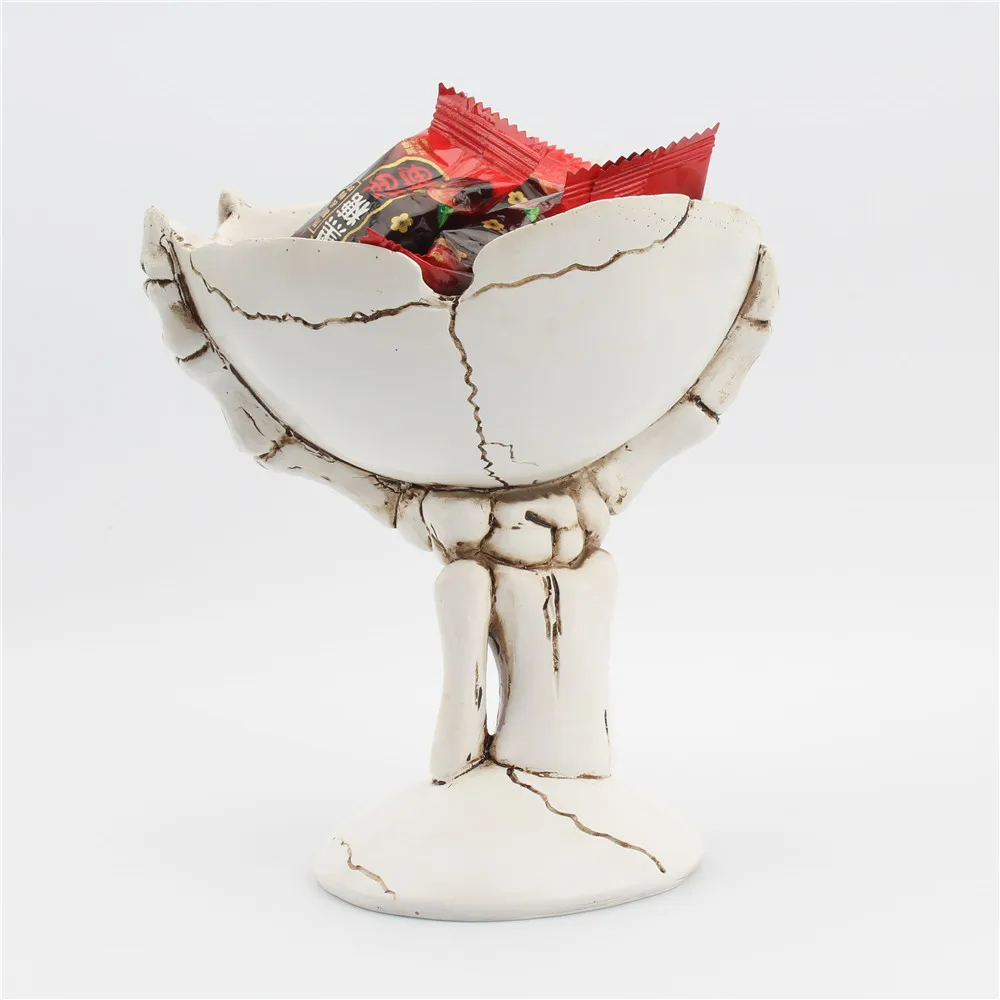 Taca do przechowywania drobiazgów w kształcie szkieletowej ręki, kreatywny amerykański pojemnik na kosmetyki, pudełko do organizacji, prezenty na Halloween, styl skandynawski.