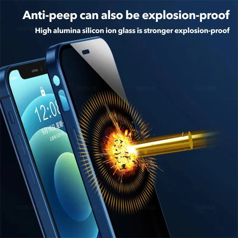 Antyszpiegowskie etui magnetyczne ze szkła hartowanego z ochroną Len dla iPhone'a 11 12 13 14 15 16 Pro Max Plus Magnet Cover — zdjęcie produktu 3