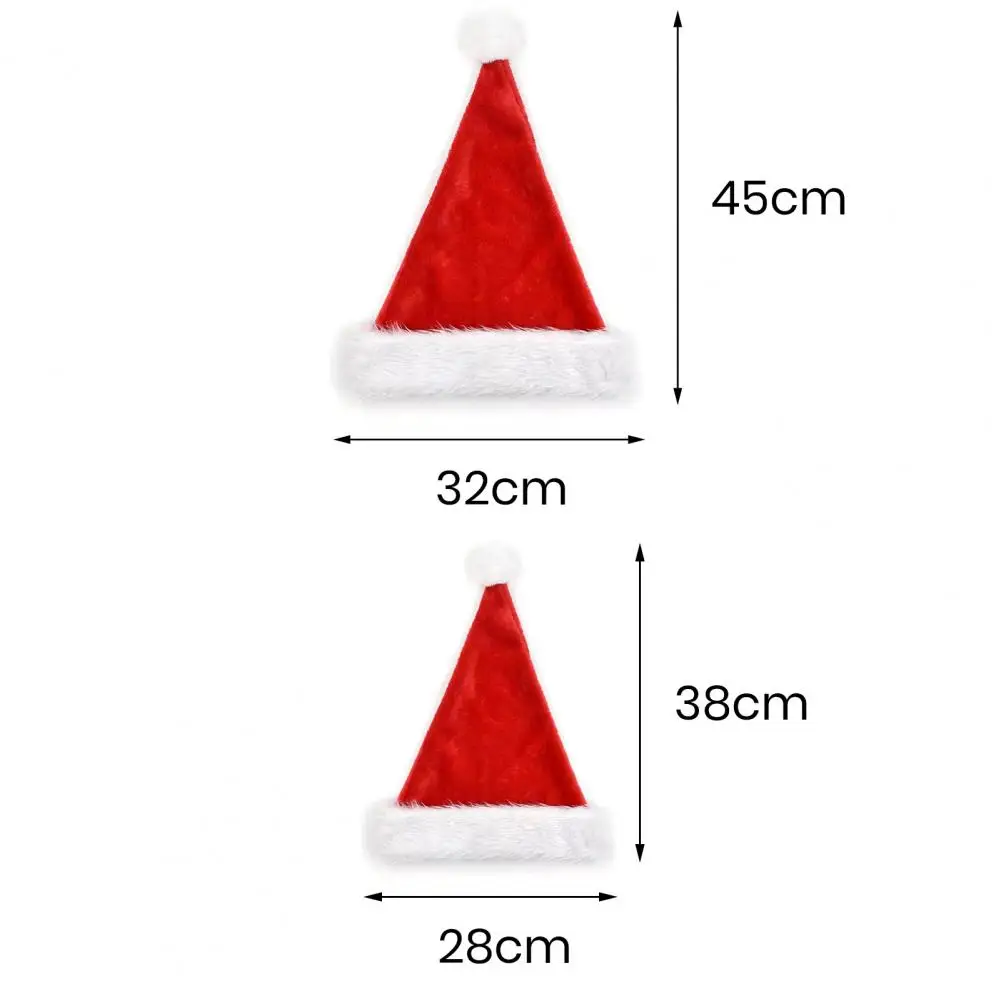 Reusable Santa Hat Plush Santa Hat Festive Christmas Santa Claus Hat for Whole Family Soft Fuzzy Plush Reusable for Adults