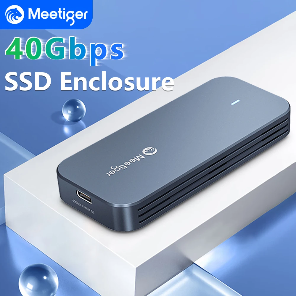 

Корпус SSD Meetiger 40 Гбит/с NVMe SSD-корпус Адаптер M.2-USB4.0 для встроенного охлаждающего жилета M.2 NVME Алюминиевый корпус SSD-адаптер