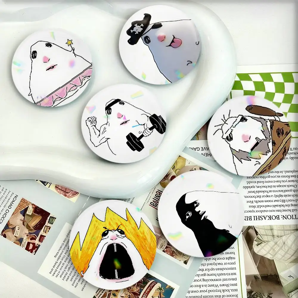 

Hamster Caveman Badges 25 32 44 58 75 mm Round Fans Collect Friends Gifts Brooch Souvenir