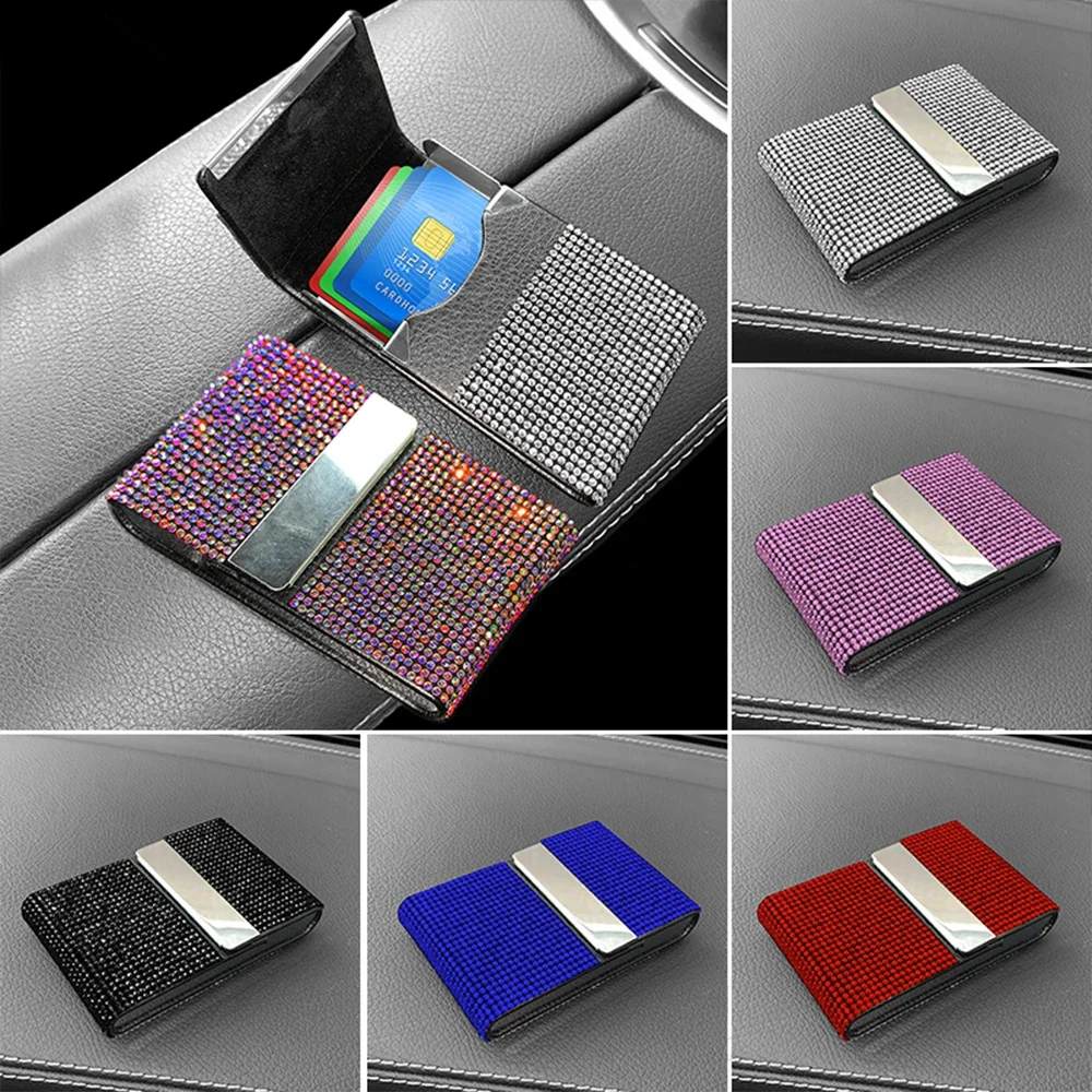 

Diamond Driver License Card Holder for Car Driving License Credit Card Storage Interior Flip Ladies Girls Car Bling Accessories