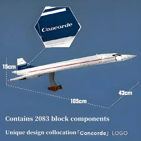 2025 Ny Airbus Concorde Byggsats Supersonisk Flygplan Rymdfärja 10318 Modell Pedagogisk Leksak För Barn Fars Dag Presenter 10 best sales konkorde - №7