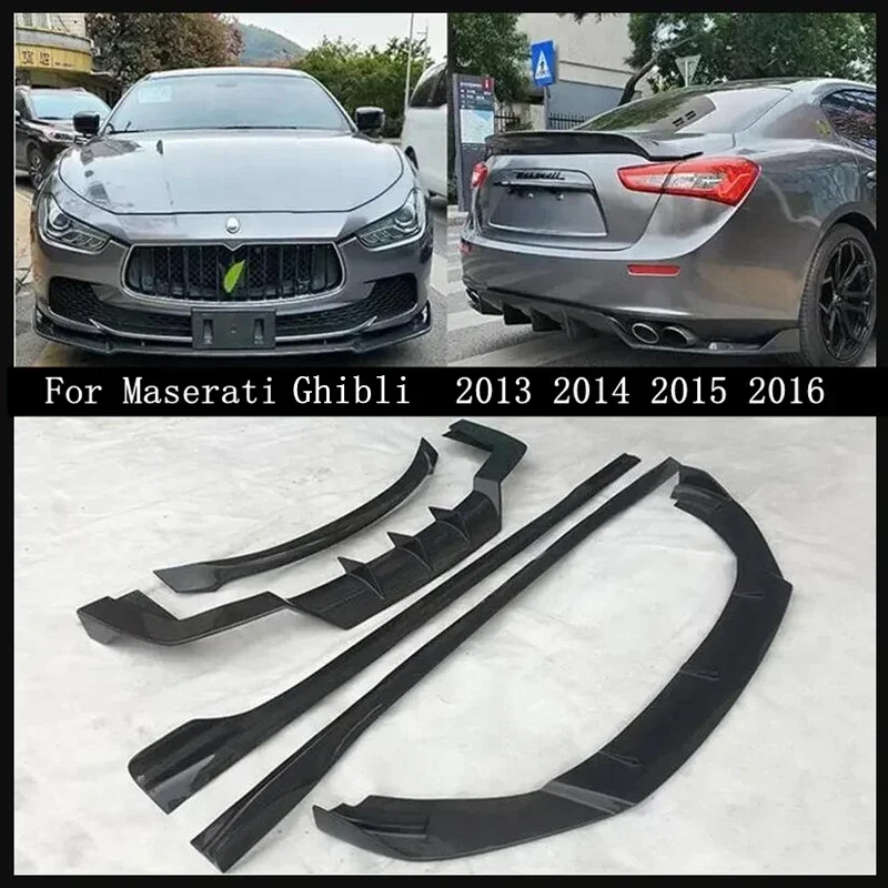 Novo! Real Carbon Fiber Lábio Dianteiro, Difusor Traseiro, Body Side Skirt Kit, Spoiler Refits, Splitter, Maserati Ghibli 2013 2014 2015 2016