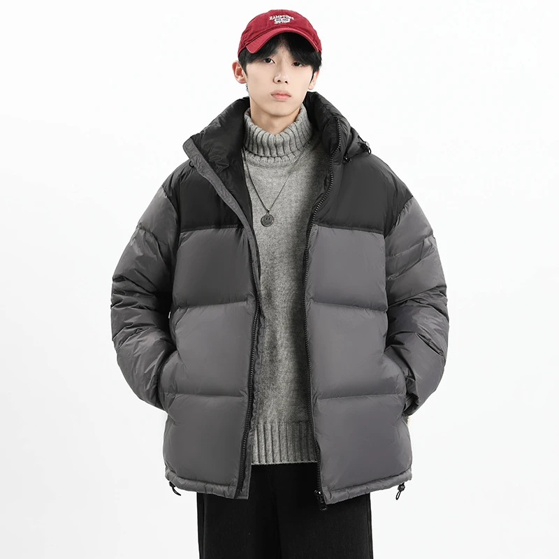 Classic Men's Warm Hooded White Goose Down Jacket 2025 Winter Outdoor Windproof Wear Puffer Coat Youth Thick Padded Top Clothing