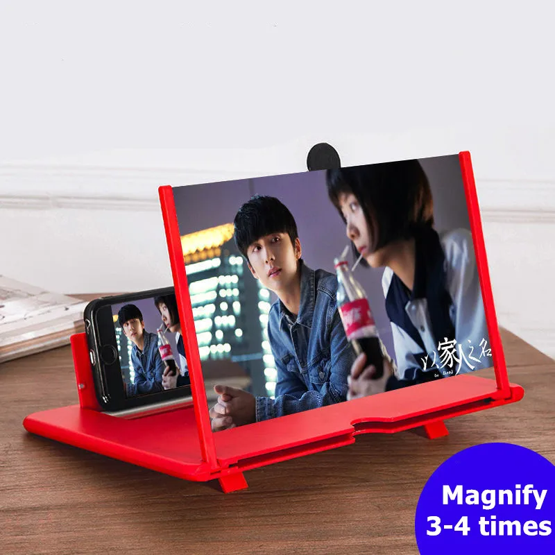 

3D Mobile Screen Enlarger Universal Phone Video Amplifier Holder Red Phone Screen Magnifier Acrylic Mobile Screen Amplifier