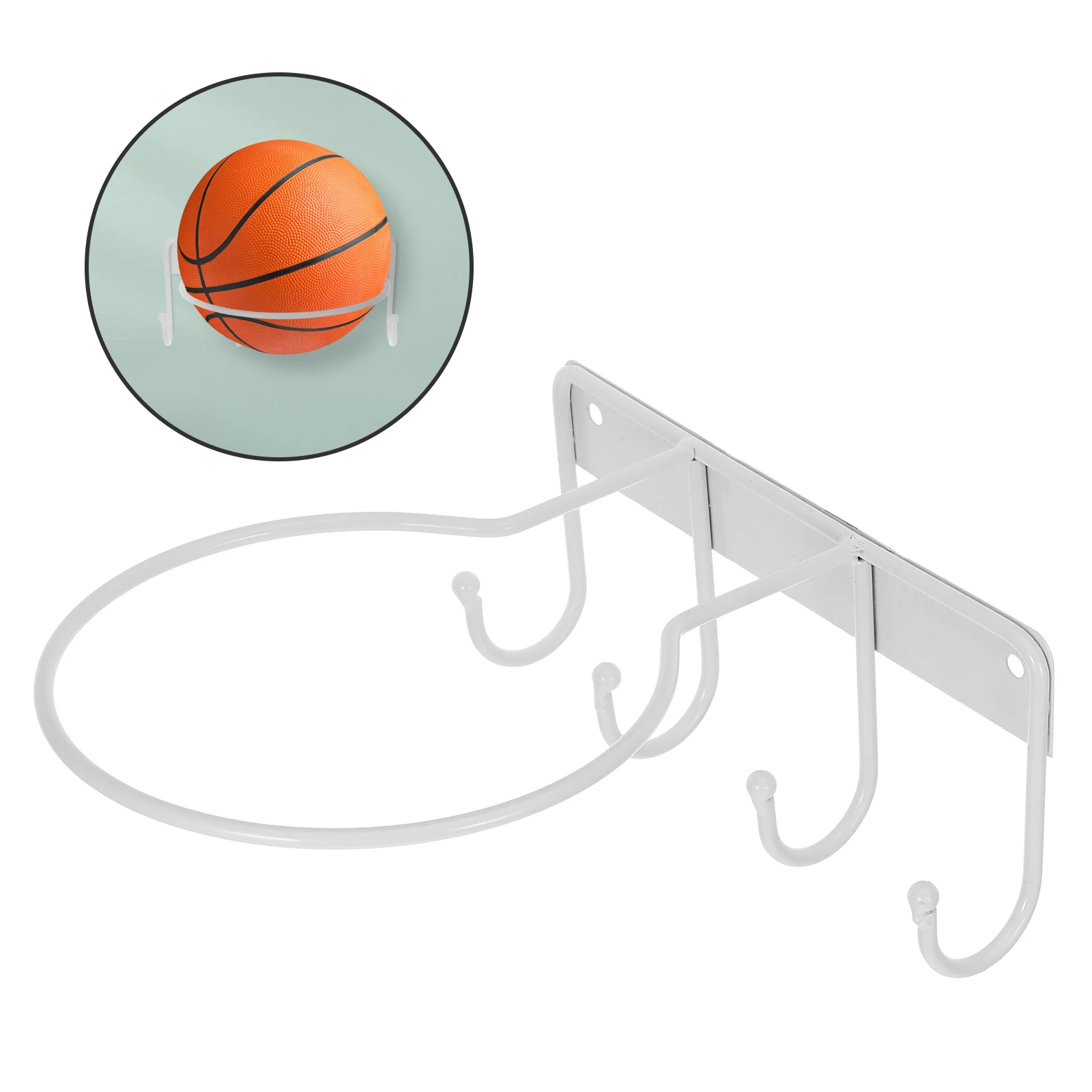 

Wall Hook Ball Rack Hooks for Hanging Holder Storage Key Home with Iron Basketball