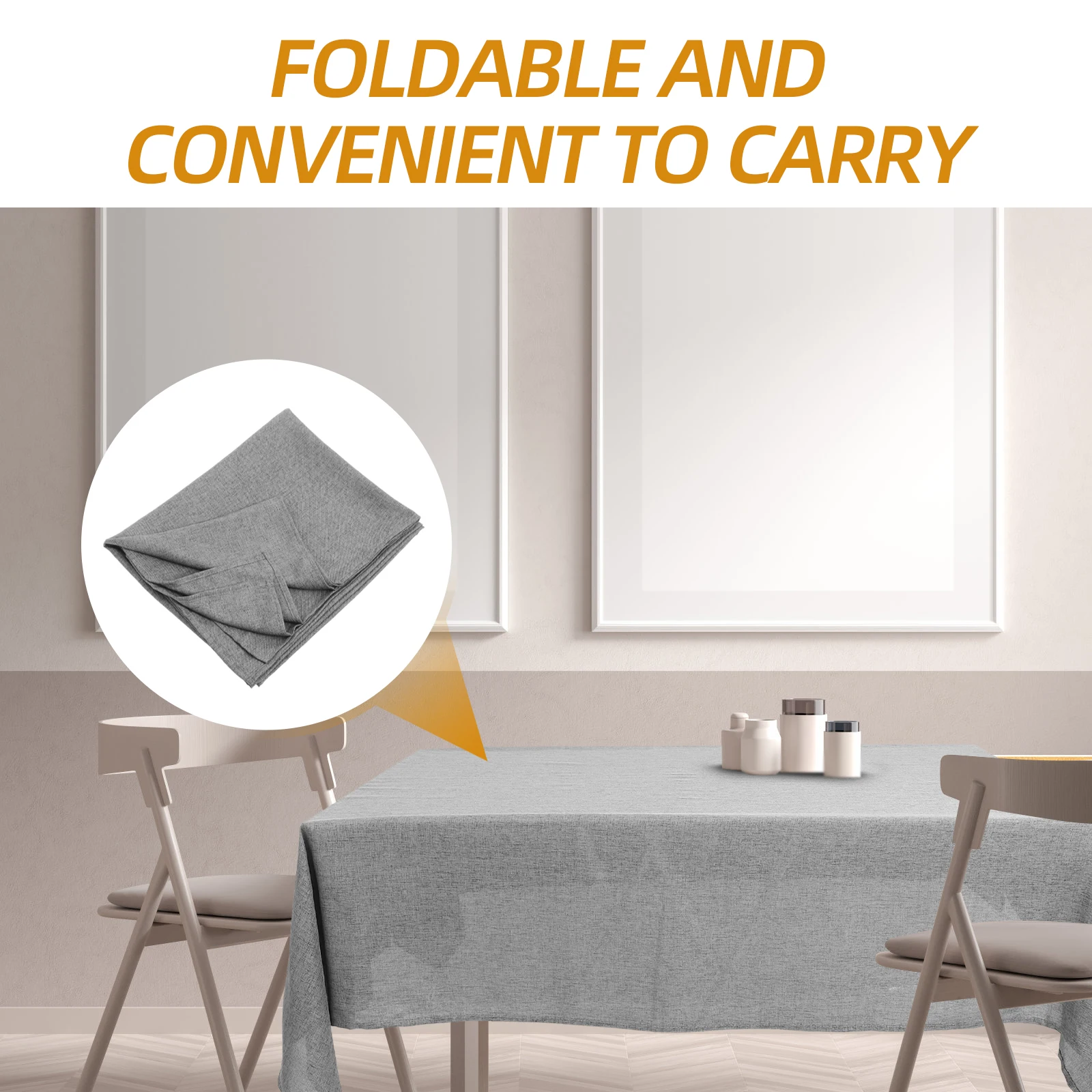 

Waterproof Tablecloth Rectangular Linen Fabric Dining Cover Farmhouse Camping Wear-Resistant Elegant Outdoor Indoor Use Plain