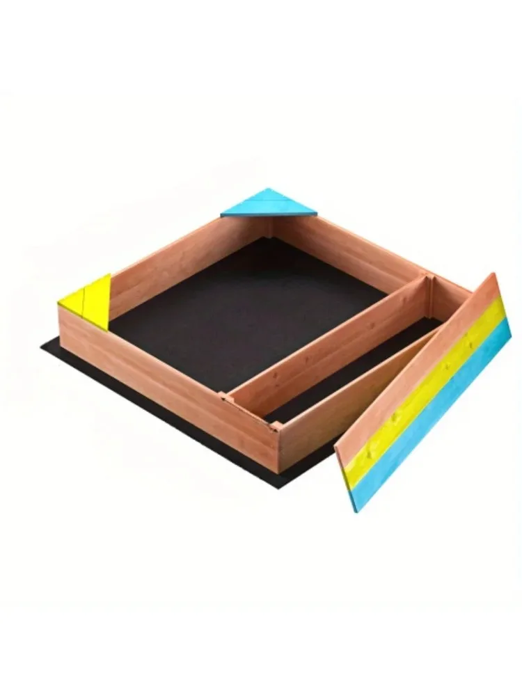 Caja de arena de madera para niños, arenero para niños, este colorido arenero viene con una caja de