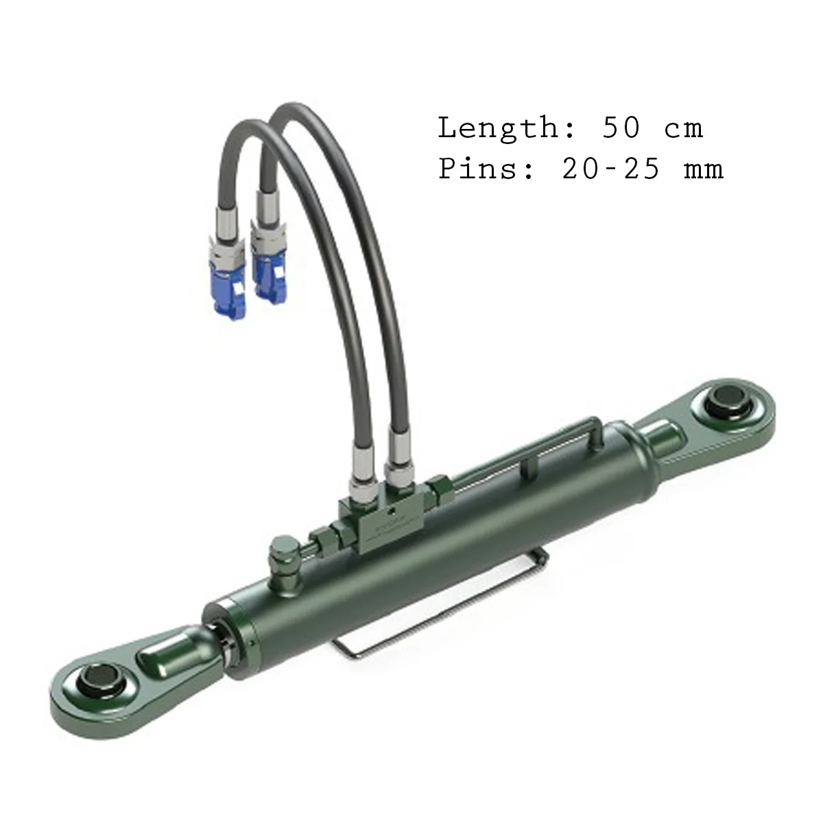 Tractor Hydraulic Top Link Assembly, Double Lock, With Hoses, Extra 40mm Piston Pin, 20-26mm Connection, 50cm Made In Turkey