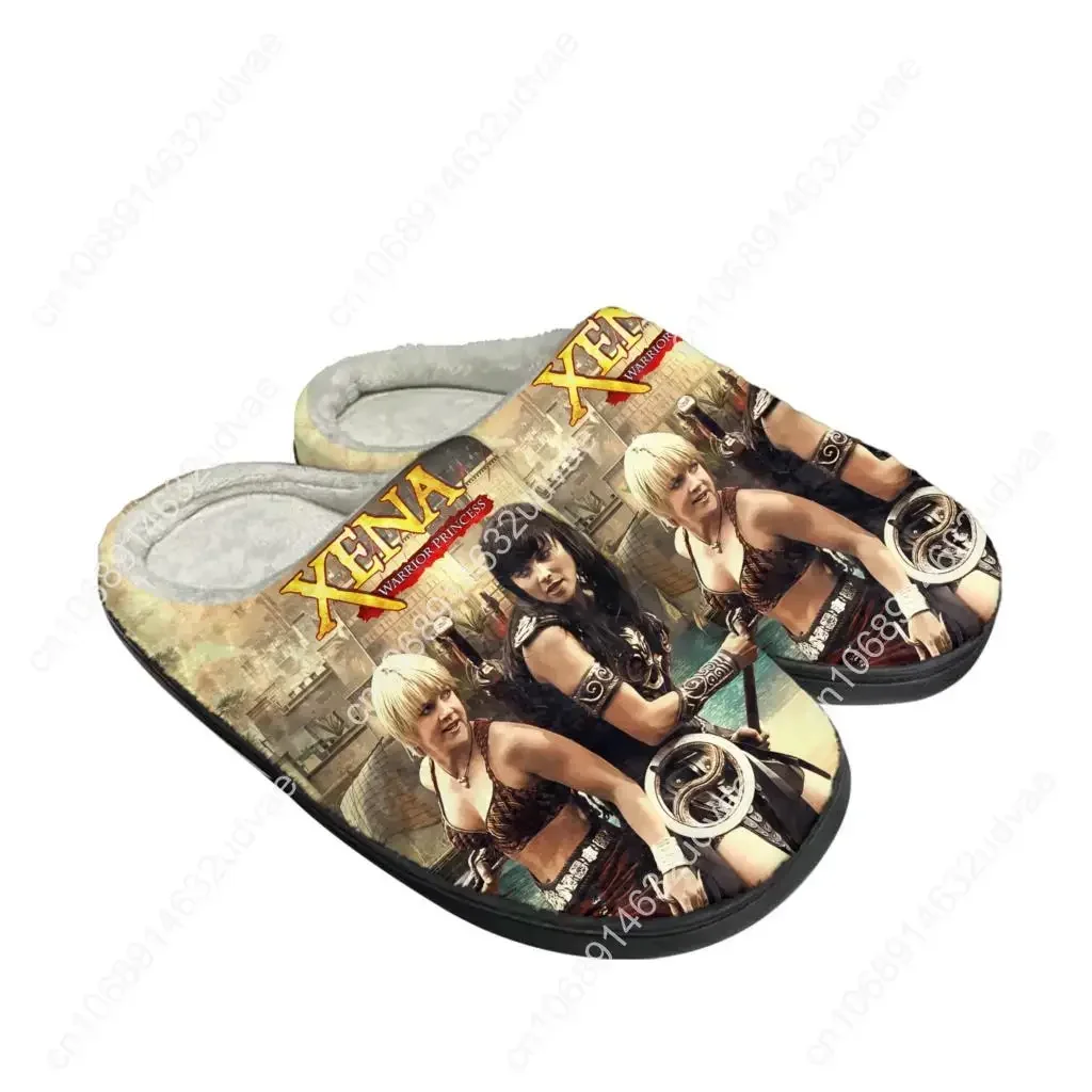 Xena Warrior Princess-zapatillas de algodón para hombre y mujer, zapatos térmicos de felpa para mantener el calor en el dormitorio, calzado personalizado