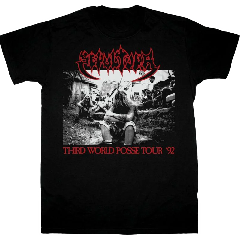 SEPULTURA THIRD WORLD POSSE TOUR 1992 NEW BLACK T SHIRT