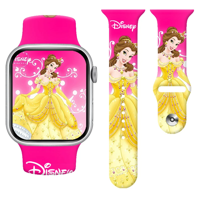 

Disney Princess series printed watch strap for Apple Watch 11 10 9 8Silicone Band Replaceable Bracelet for iWatch 45mm 44mm 42mm