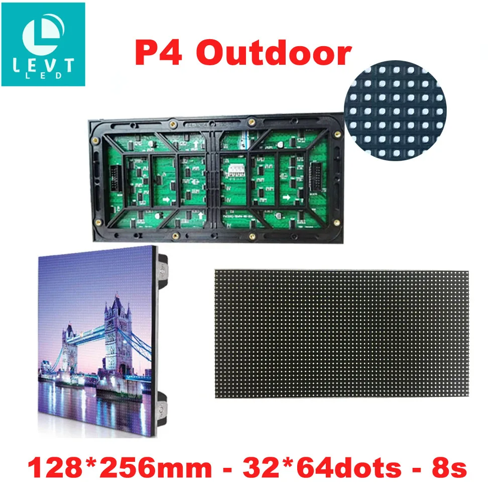 P4 Outdoor Smd Led Module 128x256mm High Brightness P4 P3 P2 Led Matrix Rgb Full Color Indoor Outdoor