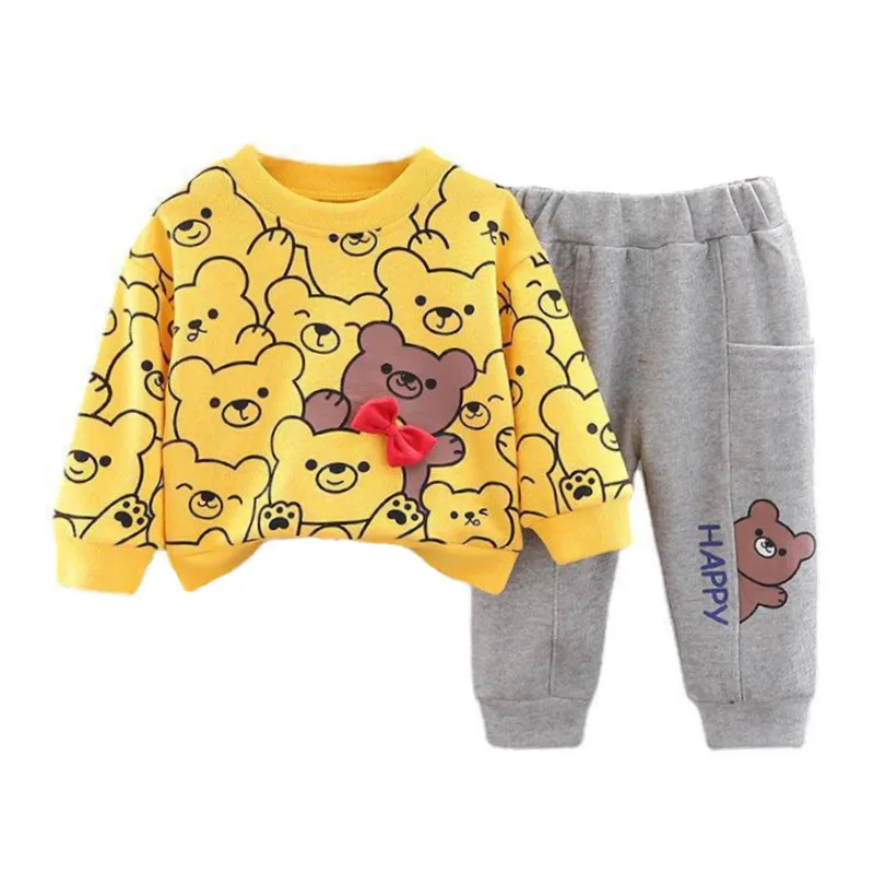 

New Spring Autumn Baby Girl Clothes Infant Clothing Children Boys Cartoon T-Shirt Pants 2Pcs/Set Toddler Costume Kids Sportswear