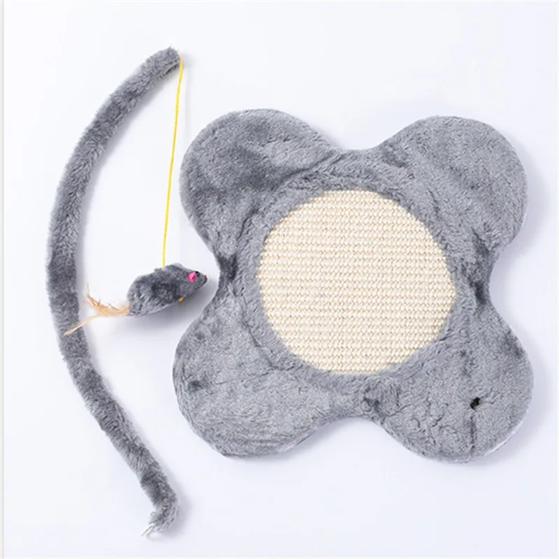 

Sisal cat scratching board plush mouse cat toy interactive pet claw grinding toy cat scratching board pad