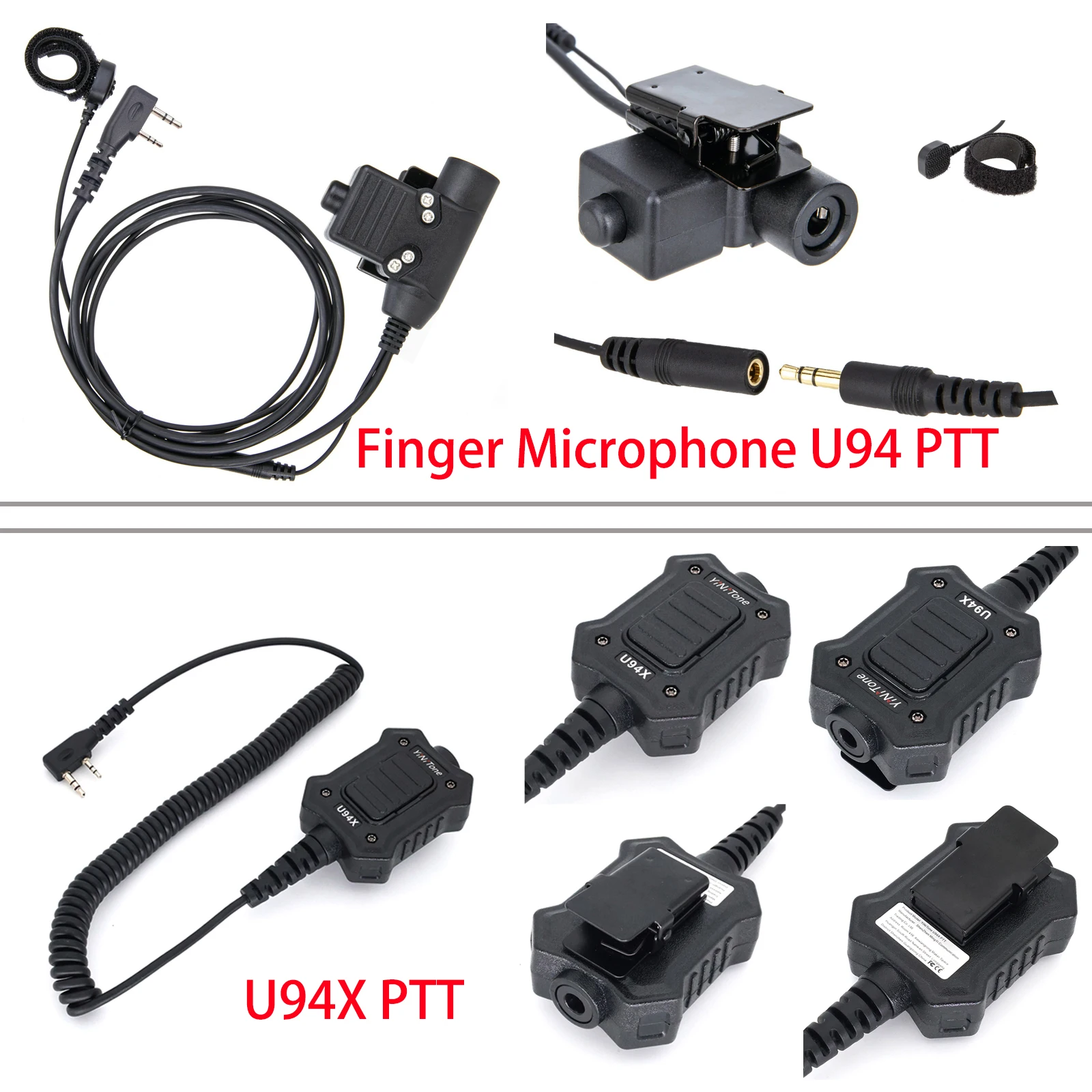 زر YiNiTone TK U94 PTT + سماعة تحكم بوم قابلة للسحب 7.1 متوافقة مع Baofeng BF-888S، UV-5R، Quansheng UV-K58 #5