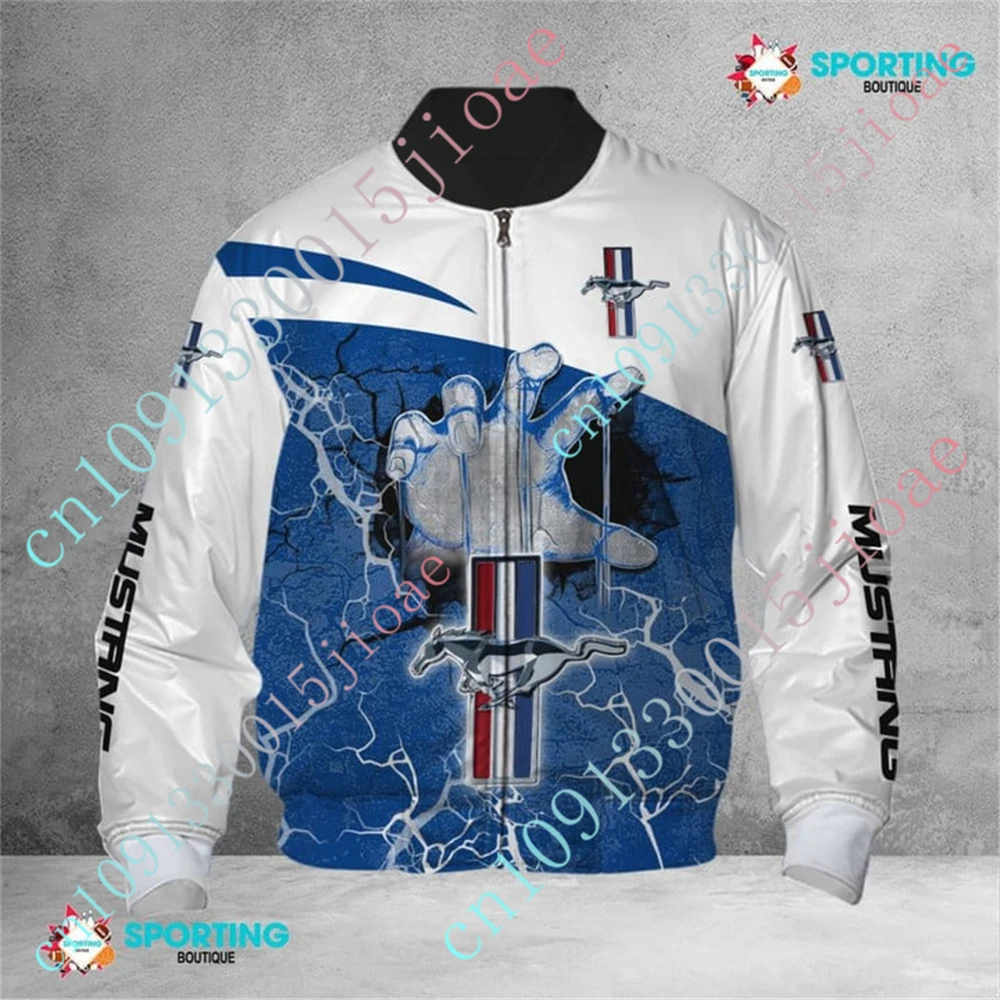 Mustang Jackets For Men's Clothing Bomber Jacket Thick Coat Techwear Baseball Uniform Harajuku Parkas Windbreaker Custom Logo