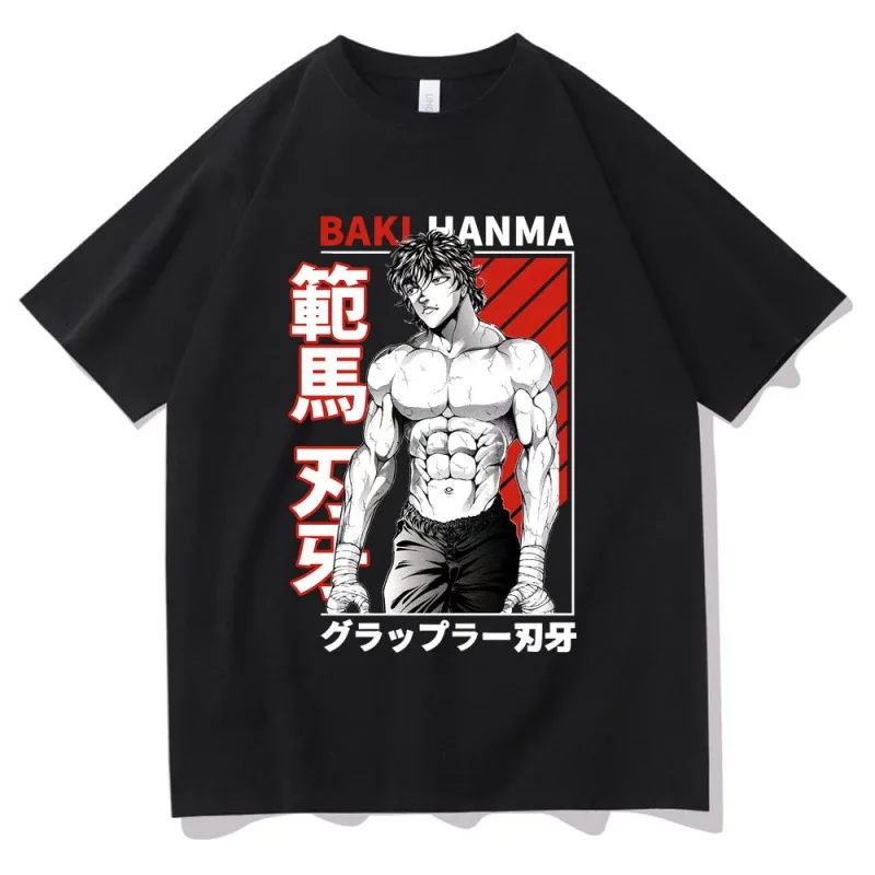 

Baki Edgado Fan Ma Edgado anime summer men's printed thin top short sleeve anime Tshirt