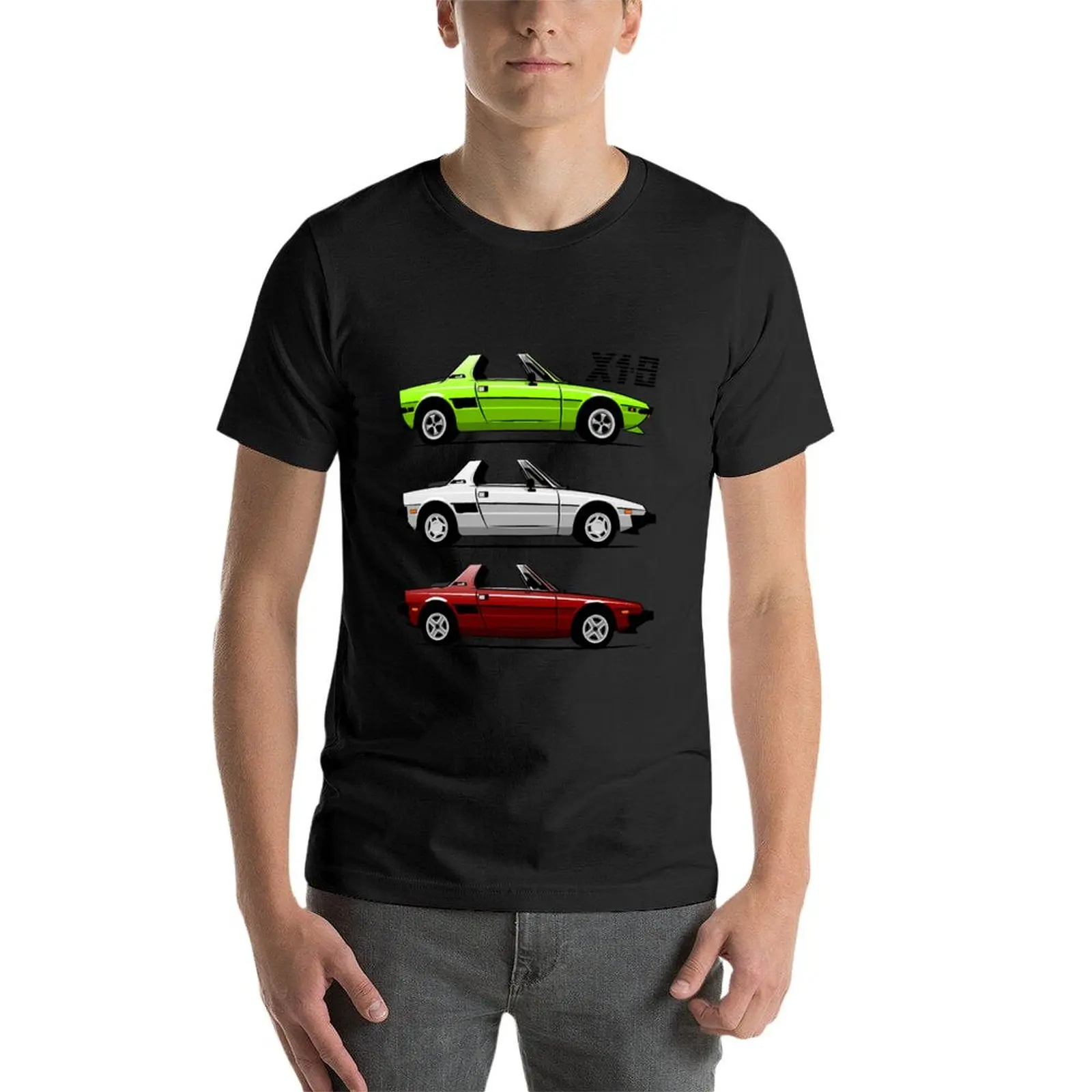 Fiat X1/9 z otwartym dachem t-shirt koreański moda anime duże i wysokie koszulki męskie