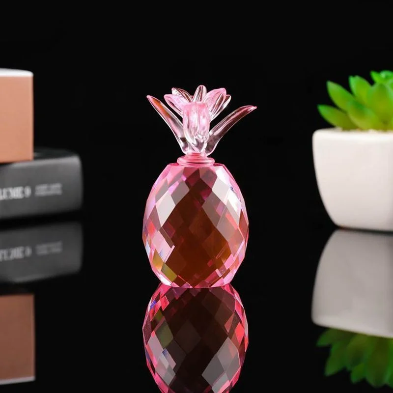 Crystal Pineapple Figurines Desktop Mini Ananas Gifts Deco Home Decorations Desk Accessories