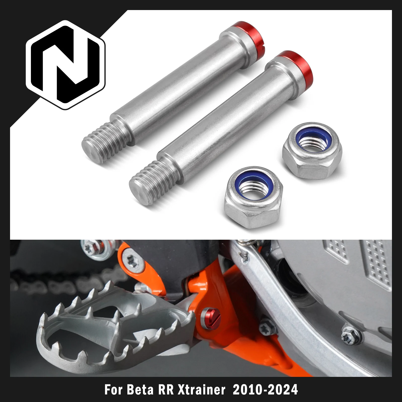 NICECNC For Beta RR 300 Xtrainer 300 250 RR 125 RR 250 RR 350 RR 390 400 RR 430 450 498 2010-2024 2PCS Foot Peg Footrests Pins