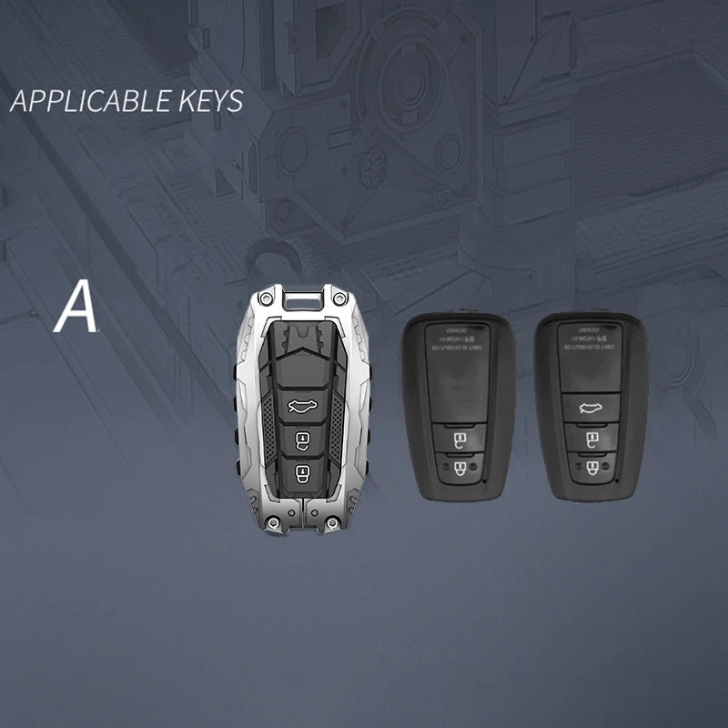 For Toyota Prius Camry Corolla Avalon CHR RAV4 Land Cruiser Prado Silicone Car Key Cover Accessories Metal Case Protector Shell