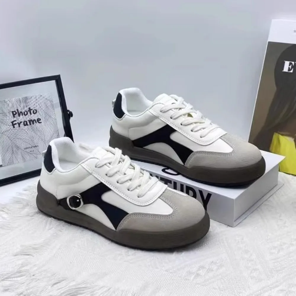 

Retro Women Shoes Color Blocking German Training Soft Soled Versatile Forrest Gump Shoes Sports Shoes Casual Board