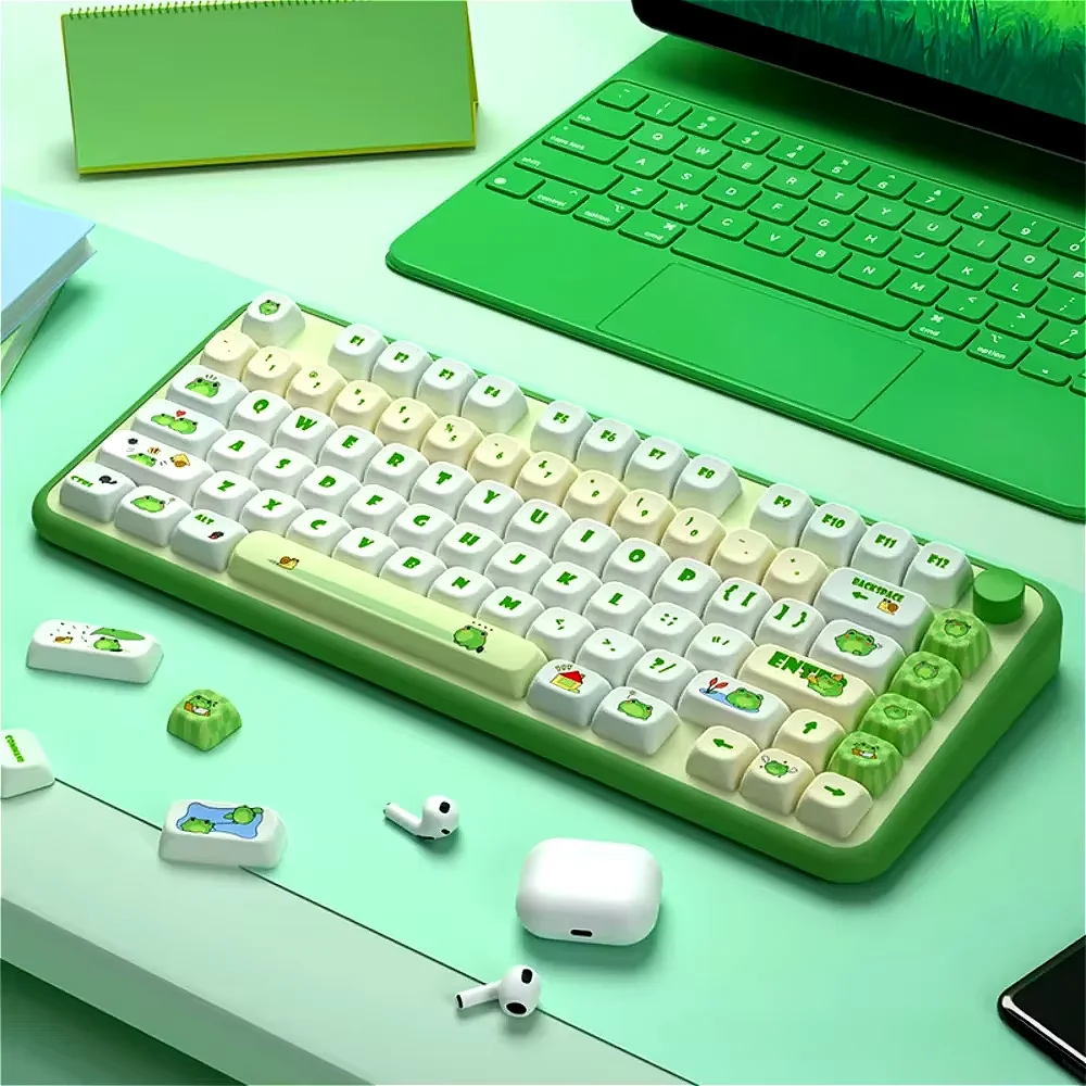 Little Frog MOT Keycaps PBT 140 Keys DIY Cute Cartoon Girl Fit for 60/80/87/98/104/108 Mechanical Keyboard