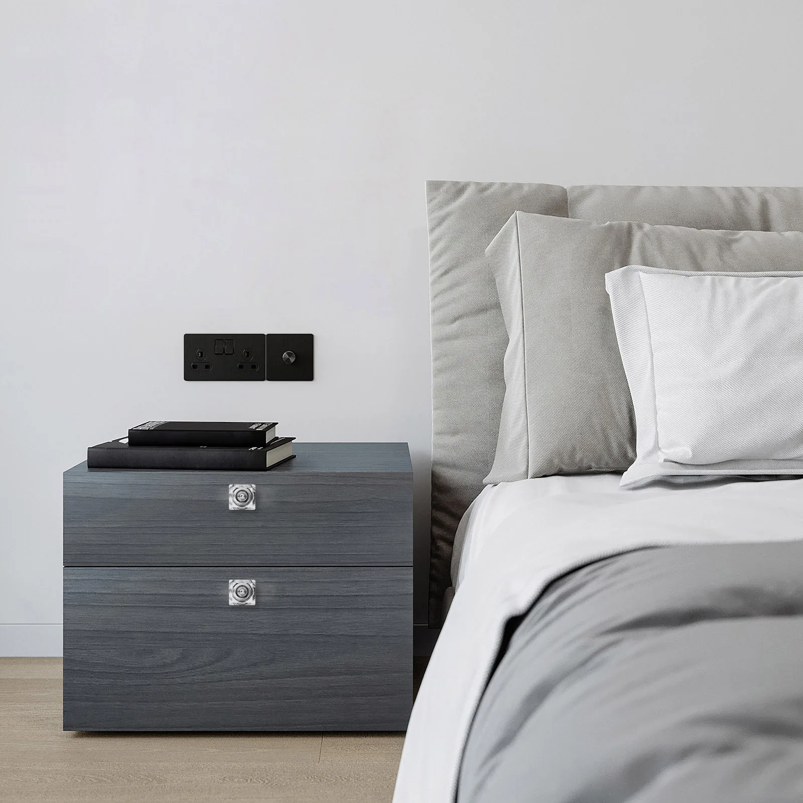 2Pcs 크리스탈 클리어 드레서 손잡이 유럽 스타일 캐비닛 손잡이 어린이에게 안전한 내구성 있는 소재 장식 하드웨어